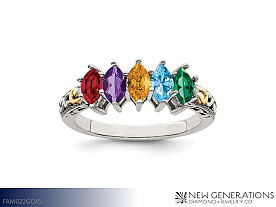 New Generations Mother's Ring Jewelry - Sterling Silver (5 Stones)