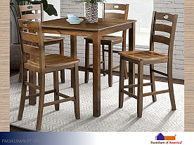 Furniture of America Counter Height Walnut Dining Set (5 Piece Set)