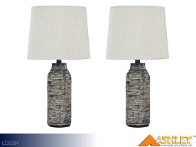 Ashley Mahima Black-White Lamp (Pair)