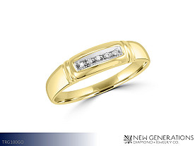 New Generations 10K 5 Diamond Men's Band (Available in White or Yellow Gold) Jewelry