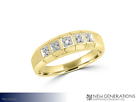 New Generations 10K 5 Diamond Men's Band (Available in White or Yellow Gold) Jewelry