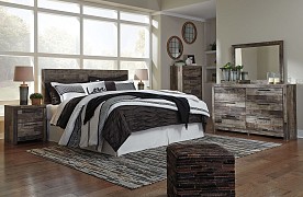 Ashley Derekson Queen/Full Headboard Set with Dresser, Mirror, Chest & Nightstand  