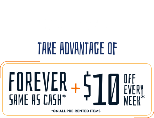 Your offer is on the way! Check your email and come into the store to redeem. Take advantage of forever same as cash + $10 off every week